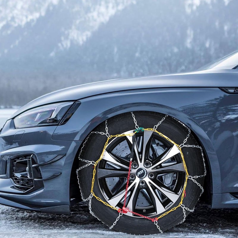 Coco Bird Snow Chains, Wear-Resistant High Carbon Steel Anti Slip Tire Chain for Passenger Cars, Pickups, and SUVs, Set of 2 (KN90) - Image 5